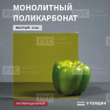 Монолитный поликарбонат 5 мм 1000х1500 мм жёлтый Borrex (ОПТИМА)