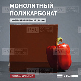 Монолитный поликарбонат 10 мм 2050х1500 мм коричневый Borrex (ОПТИМА)